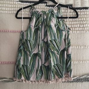 ☀️2 for $20☀️Boho Leaf Top with Tassels